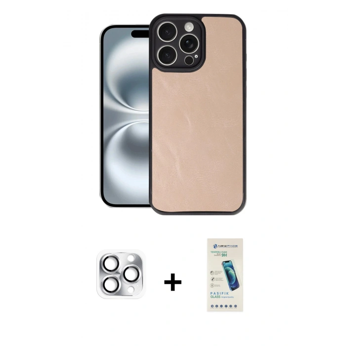 MARSİLYAN™- iPhone 16 Pro Max Kılıf Kıvılcım Işık Serisi - Şeffaf Pasifik Cam Ekran Koruyucu + Pers Alüminyum Kamera Lens - GS
