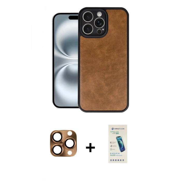 MARSİLYAN™- iPhone 16 Pro Max Kılıf Kıvılcım Işık Serisi - Şeffaf Pasifik Cam Ekran Koruyucu + Pers Alüminyum Kamera Lens - CLTM