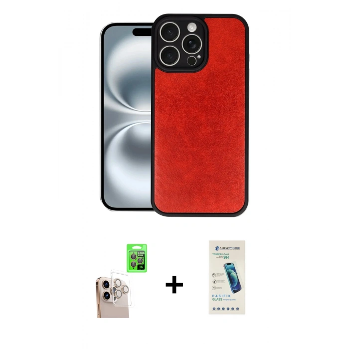 MARSİLYAN™- iPhone 16 Pro Max Kılıf Kıvılcım Işık Serisi - Şeffaf Pasifik Cam Ekran Koruyucu + Raze Metal Kamera Lens - NLGY