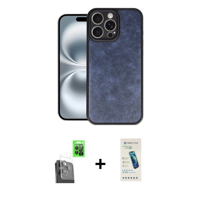 MARSİLYAN™- iPhone 16 Pro Max Kılıf Kıvılcım Işık Serisi - Şeffaf Pasifik Cam Ekran Koruyucu + Raze Metal Kamera Lens - SH