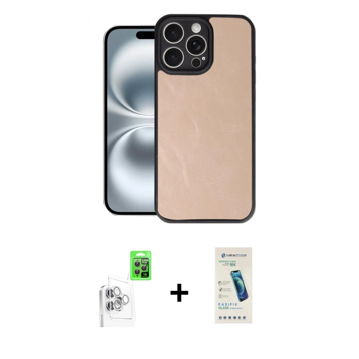 MARSİLYAN™- iPhone 16 Pro Max Kılıf Kıvılcım Işık Serisi - Şeffaf Pasifik Cam Ekran Koruyucu + Raze Metal Kamera Lens - BZ