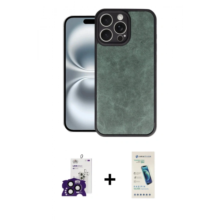 MARSİLYAN™- iPhone 16 Pro Max Kılıf Kıvılcım Işık Serisi - Şeffaf Pasifik Cam Ekran Koruyucu + Bilvis Titan Kamera Lens - SH