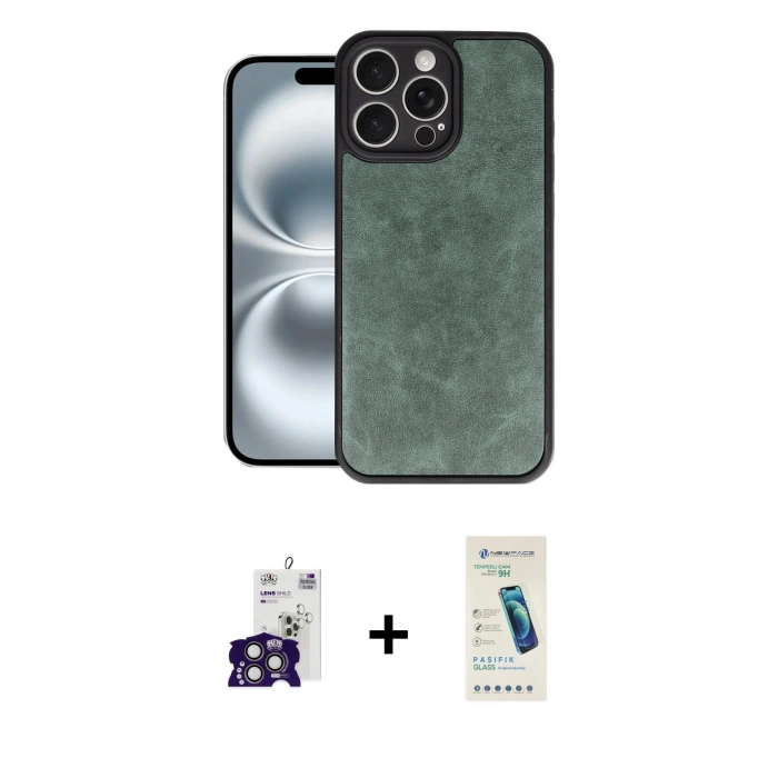 MARSİLYAN™- iPhone 16 Pro Max Kılıf Kıvılcım Işık Serisi - Şeffaf Pasifik Cam Ekran Koruyucu + Bilvis Titan Kamera Lens - TMGI