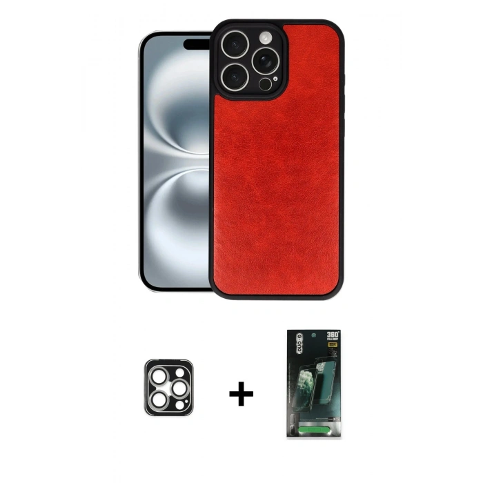 MARSİLYAN™- iPhone 16 Pro Max Kılıf Kıvılcım Işık Serisi - Siyah 360 Mat Full Body Arka Koruyucu + Gümüş PVD Metal Kamera Lens