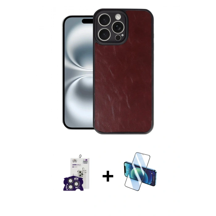 MARSİLYAN™- iPhone 16 Pro Max Kılıf Kıvılcım Işık Serisi - Siyah 3D Antistatik Cam Ekran Koruyucu + Bilvis Titan Kamera Lens - TMGI