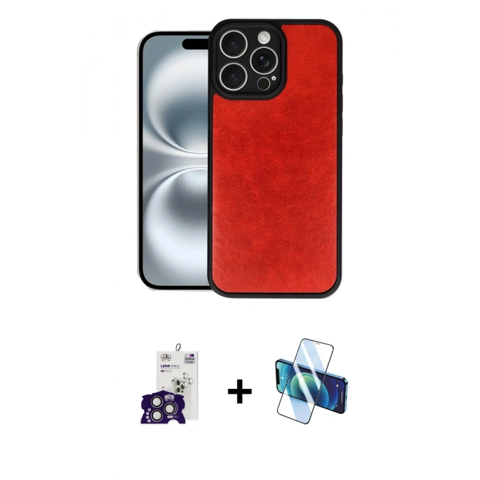 MARSİLYAN™- iPhone 16 Pro Max Kılıf Kıvılcım Işık Serisi - Siyah 3D Antistatik Seramik Nano Ekran Koruyucu + Bilvis Titan Kamera Lens - TMGI