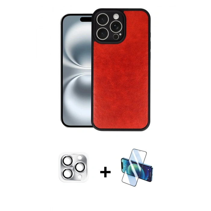 MARSİLYAN™- iPhone 16 Pro Max Kılıf Kıvılcım Işık Serisi - Siyah 3D Antistatik Seramik Nano Ekran Koruyucu + Pers Alüminyum Kamera Lens - GS