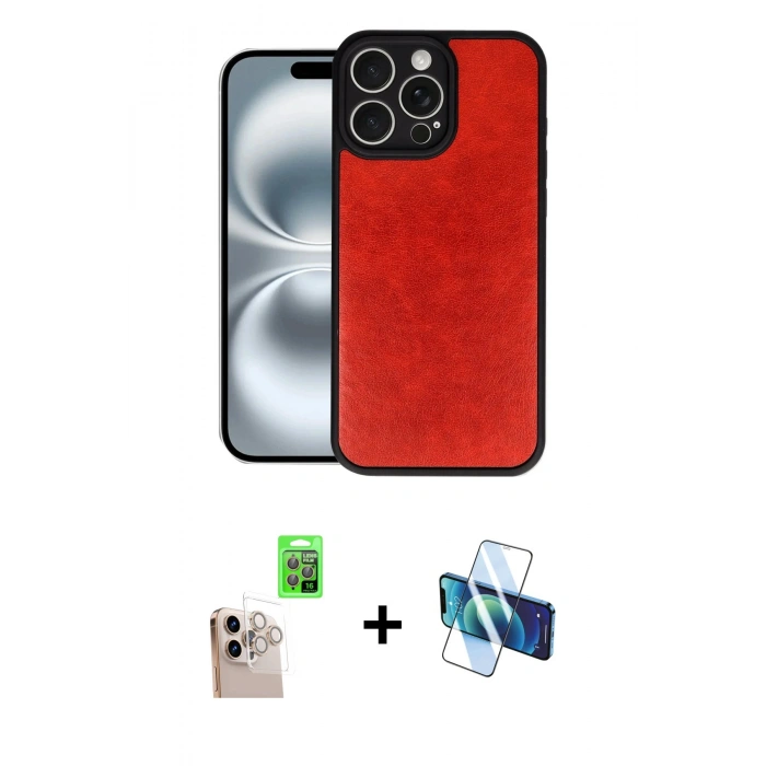 MARSİLYAN™- iPhone 16 Pro Max Kılıf Kıvılcım Işık Serisi - Siyah 3D Antistatik Seramik Nano Ekran Koruyucu + Raze Metal Kamera Lens - NLGY