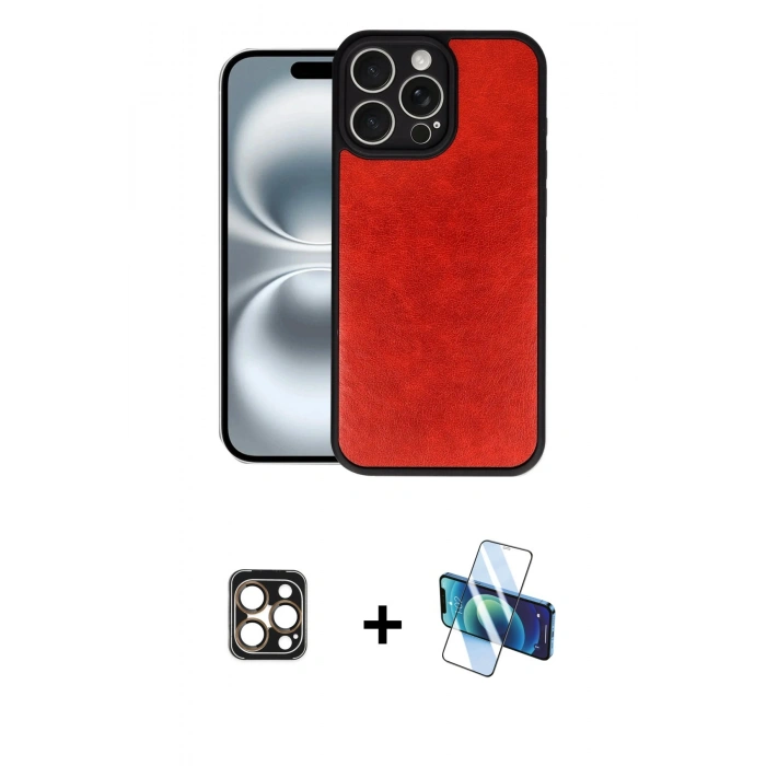 MARSİLYAN™- iPhone 16 Pro Max Kılıf Kıvılcım Işık Serisi - Siyah 3D Antistatik Seramik Nano Ekran Koruyucu + PVD Metal Kamera Lens - GD
