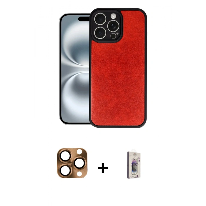 MARSİLYAN™- iPhone 16 Pro Max Kılıf Kıvılcım Işık Serisi - Siyah Bilvis 3D Cam Ekran Koruyucu + Pers Alüminyum Kamera Lens - CLTM
