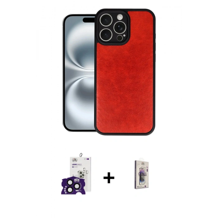 MARSİLYAN™- iPhone 16 Pro Max Kılıf Kıvılcım Işık Serisi - Siyah Bilvis 3D Cam Ekran Koruyucu + Siyah Bilvis Titan Kamera Lens