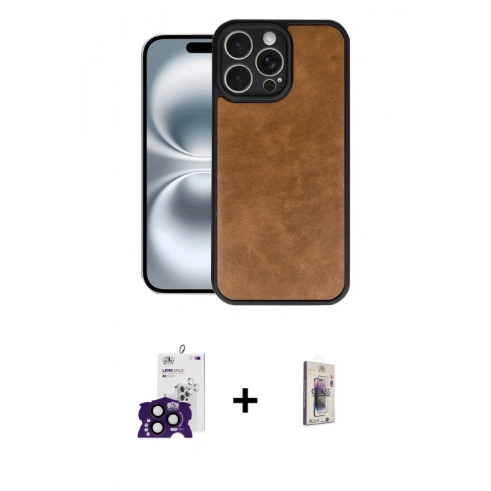 MARSİLYAN™- iPhone 16 Pro Max Kılıf Kıvılcım Işık Serisi - Siyah Bilvis 3D Cam Ekran Koruyucu + Siyah Bilvis Titan Kamera Lens