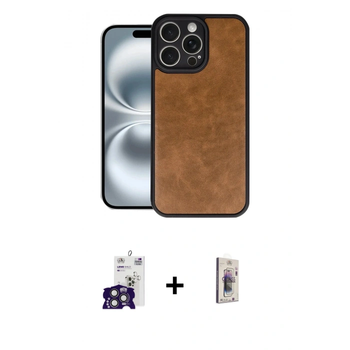 MARSİLYAN™- iPhone 16 Pro Max Kılıf Kıvılcım Işık Serisi - Siyah Bilvis 3D Cam Ekran Koruyucu + Bilvis Titan Kamera Lens - TMGI