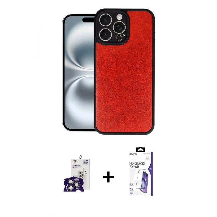 MARSİLYAN™- iPhone 16 Pro Max Kılıf Kıvılcım Işık Serisi - Siyah Bilvis 3X AR HD Cam Ekran Koruyucu + Bilvis Titan Kamera Lens - TMGI