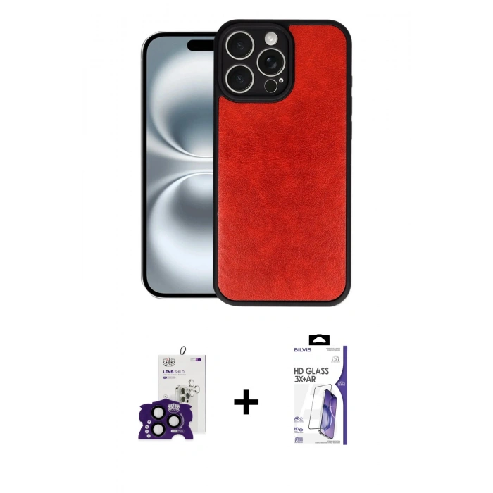MARSİLYAN™- iPhone 16 Pro Max Kılıf Kıvılcım Işık Serisi - Siyah Bilvis 3X AR HD Cam Ekran Koruyucu + Bilvis Titan Kamera Lens - SH