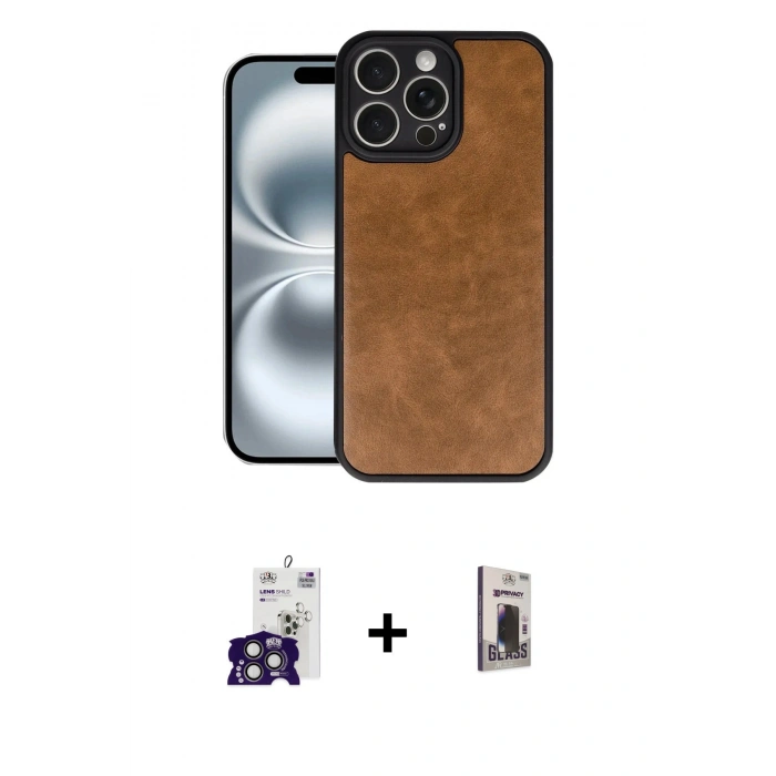 MARSİLYAN™- iPhone 16 Pro Max Kılıf Kıvılcım Işık Serisi - Siyah Bilvis Hayalet Cam Ekran Koruyucu + Bilvis Titan Kamera Lens - TMGI