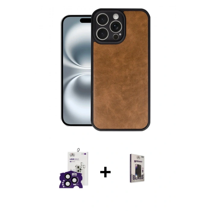 MARSİLYAN™- iPhone 16 Pro Max Kılıf Kıvılcım Işık Serisi - Siyah Bilvis Hayalet Cam Ekran Koruyucu + Bilvis Titan Kamera Lens - SH