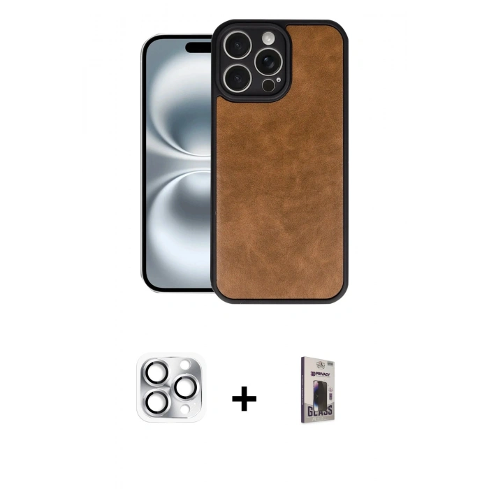 MARSİLYAN™- iPhone 16 Pro Max Kılıf Kıvılcım Işık Serisi - Siyah Bilvis Hayalet Cam Ekran Koruyucu + Pers Alüminyum Kamera Lens - GS