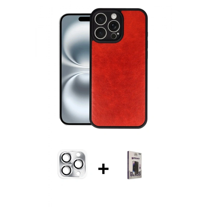 MARSİLYAN™- iPhone 16 Pro Max Kılıf Kıvılcım Işık Serisi - Siyah Bilvis Hayalet Cam Ekran Koruyucu + Pers Alüminyum Kamera Lens - GS
