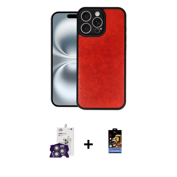 MARSİLYAN™- iPhone 16 Pro Max Kılıf Kıvılcım Işık Serisi - Siyah Buffer Hayalet Cam Ekran Koruyucu + Bilvis Titan Kamera Lens - GS