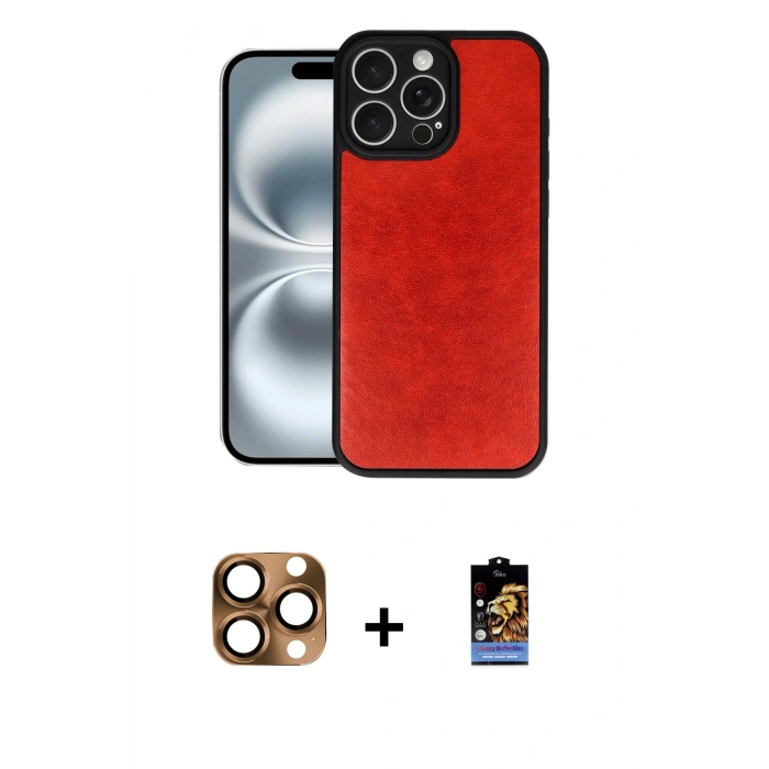 MARSİLYAN™- iPhone 16 Pro Max Kılıf Kıvılcım Işık Serisi - Siyah Buffer Hayalet Cam Ekran Koruyucu + Pers Alüminyum Kamera Lens - CLTM