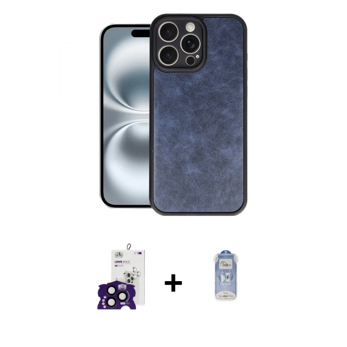 MARSİLYAN™- iPhone 16 Pro Max Kılıf Kıvılcım Işık Serisi - Siyah Joko Magic 5D Cam + Bilvis Titan Kamera Lens - SH