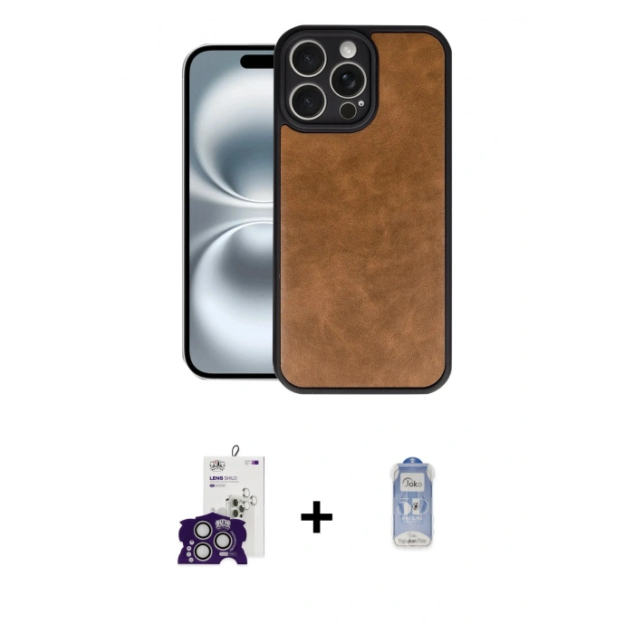 MARSİLYAN™- iPhone 16 Pro Max Kılıf Kıvılcım Işık Serisi - Siyah Joko Magic 5D Cam + Bilvis Titan Kamera Lens - GS