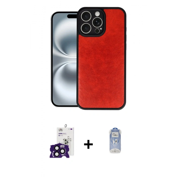 MARSİLYAN™- iPhone 16 Pro Max Kılıf Kıvılcım Işık Serisi - Siyah Joko Magic 5D Cam + Bilvis Titan Kamera Lens - SH