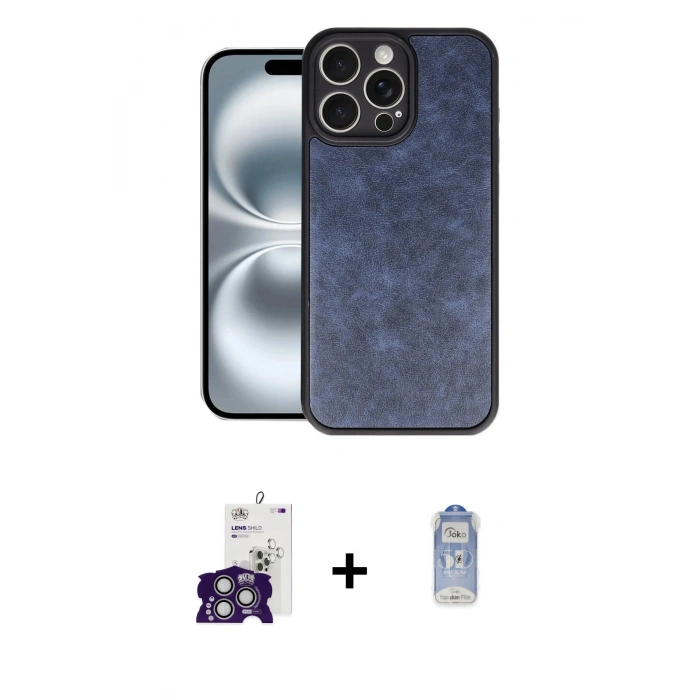 MARSİLYAN™- iPhone 16 Pro Max Kılıf Kıvılcım Işık Serisi - Siyah Joko Magic 5D Cam + Bilvis Titan Kamera Lens - GS
