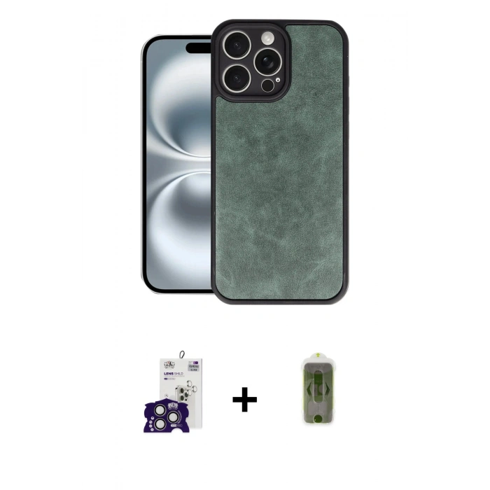 MARSİLYAN™- iPhone 16 Pro Max Kılıf Kıvılcım Işık Serisi - Siyah Joko Magic 5D Hayalet Cam + Bilvis Titan Kamera Lens - TMGI