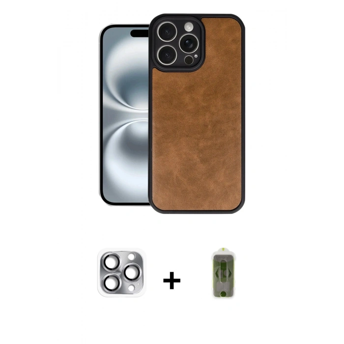 MARSİLYAN™- iPhone 16 Pro Max Kılıf Kıvılcım Işık Serisi - Siyah Joko Magic 5D Hayalet Cam + Pers Alüminyum Kamera Lens - GI