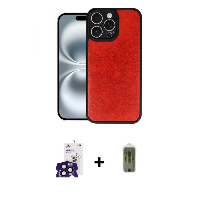 MARSİLYAN™- iPhone 16 Pro Max Kılıf Kıvılcım Işık Serisi - Siyah Joko Magic 5D Hayalet Cam + Siyah Bilvis Titan Kamera Lens