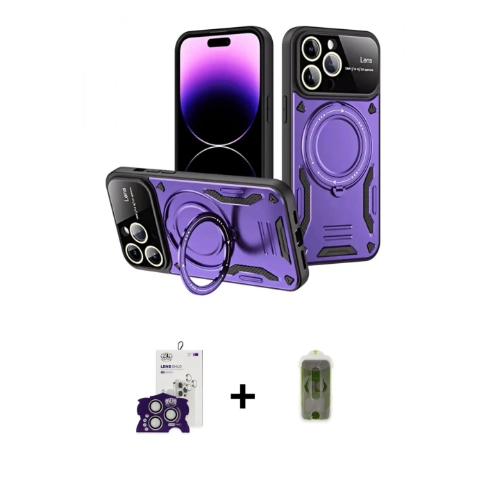 MARSİLYAN™- iPhone 16 Pro Max Kılıf Kıvılcım Modern Serisi - Siyah Joko Magic 5D Hayalet Cam + Bilvis Titan Kamera Lens - GS