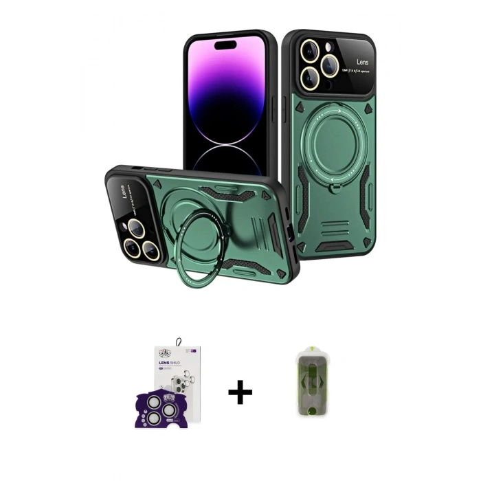 MARSİLYAN™- iPhone 16 Pro Max Kılıf Kıvılcım Modern Serisi - Siyah Joko Magic 5D Hayalet Cam + Bilvis Titan Kamera Lens - GS