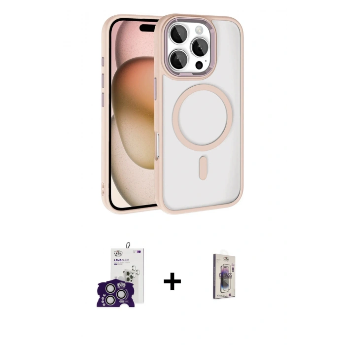 MARSİLYAN™- iPhone 16 Pro Max Kılıf Kıvılcım Prime - Siyah Bilvis 3D Cam Ekran Koruyucu + Bilvis Titan Kamera Lens - GS