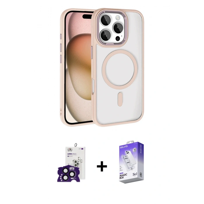 MARSİLYAN™- iPhone 16 Pro Max Kılıf Kıvılcım Prime - Siyah Bilvis 5in1 3D Magic Cam Ekran Koruyucu + Bilvis Titan Kamera Lens - SH