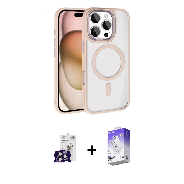 MARSİLYAN™- iPhone 16 Pro Max Kılıf Kıvılcım Prime - Siyah Bilvis 5in1 3D Magic Cam Ekran Koruyucu + Bilvis Titan Kamera Lens - TMGI