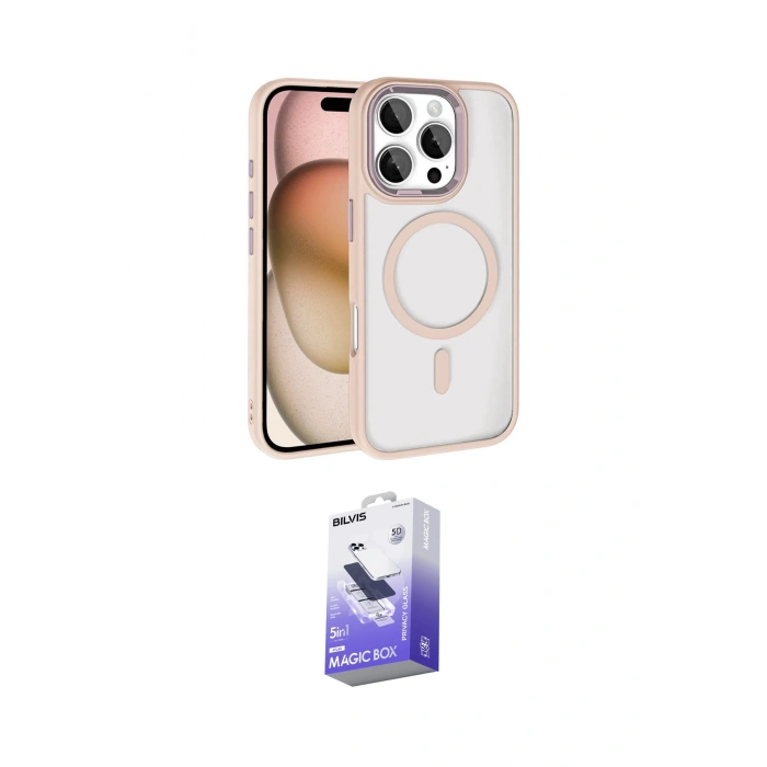 MARSİLYAN™- iPhone 16 Pro Max Kılıf Kıvılcım Prime - Siyah Bilvis 5in1 5D Magic Hayalet Cam Ekran Koruyucu