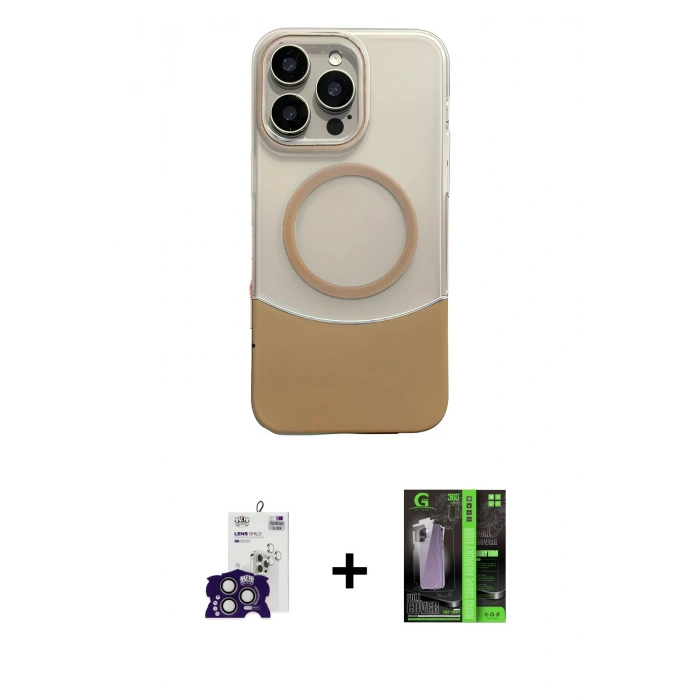 MARSİLYAN™- iPhone 16 Pro Max Kılıf Kozmos Form Özel Seri - Şeffaf 360 Full Body Arka Koruyucu + Titanyum Gri Bilvis Titan Kamera Lens