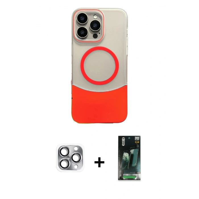 MARSİLYAN™- iPhone 16 Pro Max Kılıf Kozmos Form Özel Seri - Siyah 360 Mat Full Body Arka Koruyucu + Pers Alüminyum Kamera Lens - GI