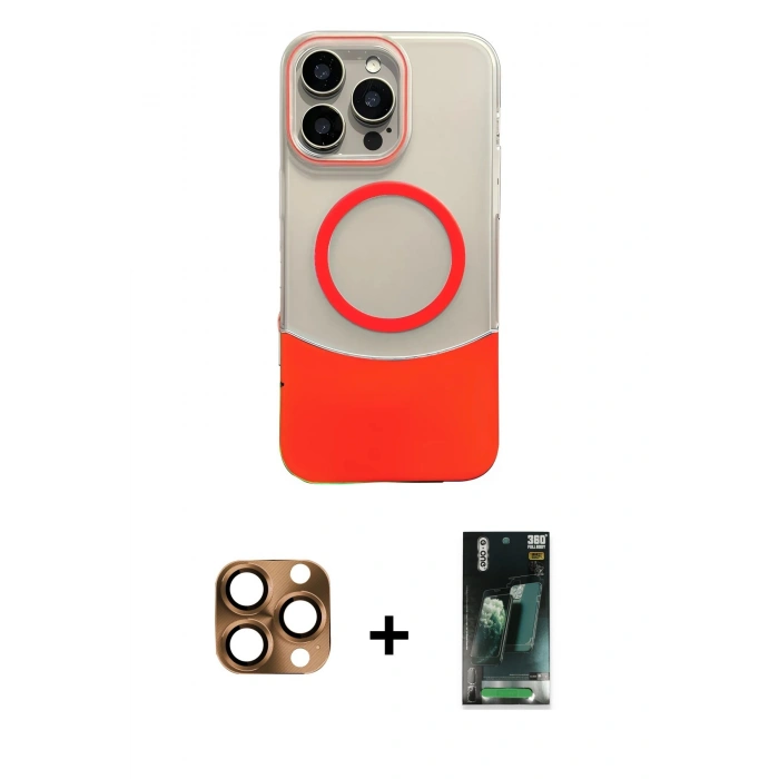 MARSİLYAN™- iPhone 16 Pro Max Kılıf Kozmos Form Özel Seri - Siyah 360 Mat Full Body Arka Koruyucu + Pers Alüminyum Kamera Lens - CLTM