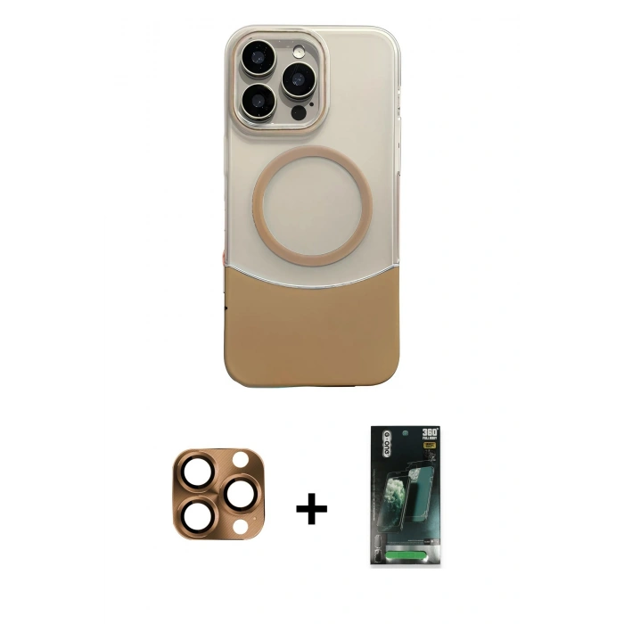 MARSİLYAN™- iPhone 16 Pro Max Kılıf Kozmos Form Özel Seri - Siyah 360 Mat Full Body Arka Koruyucu + Pers Alüminyum Kamera Lens - CLTM
