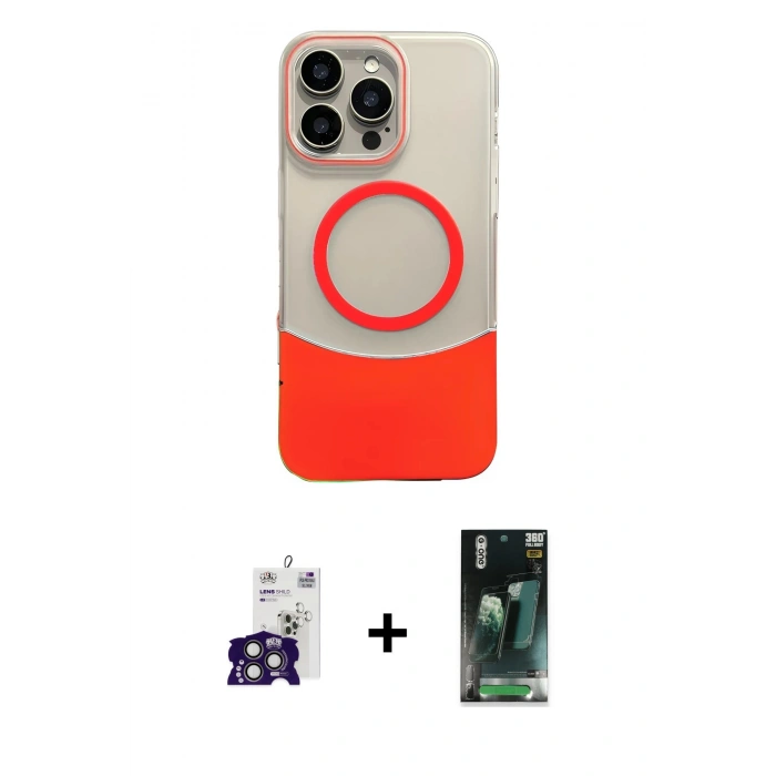 MARSİLYAN™- iPhone 16 Pro Max Kılıf Kozmos Form Özel Seri - Siyah 360 Mat Full Body Arka Koruyucu + Bilvis Titan Kamera Lens - TMGI
