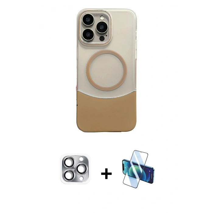 MARSİLYAN™- iPhone 16 Pro Max Kılıf Kozmos Form Özel Seri - Siyah 3D Antistatik Cam Ekran Koruyucu + Pers Alüminyum Kamera Lens - GI