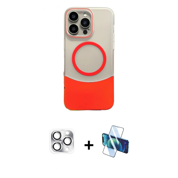 MARSİLYAN™- iPhone 16 Pro Max Kılıf Kozmos Form Özel Seri - Siyah 3D Antistatik Cam Ekran Koruyucu + Pers Alüminyum Kamera Lens - GS