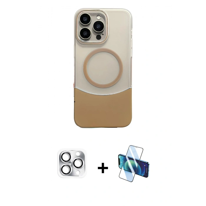MARSİLYAN™- iPhone 16 Pro Max Kılıf Kozmos Form Özel Seri - Siyah 3D Antistatik Cam Ekran Koruyucu + Pers Alüminyum Kamera Lens - GS