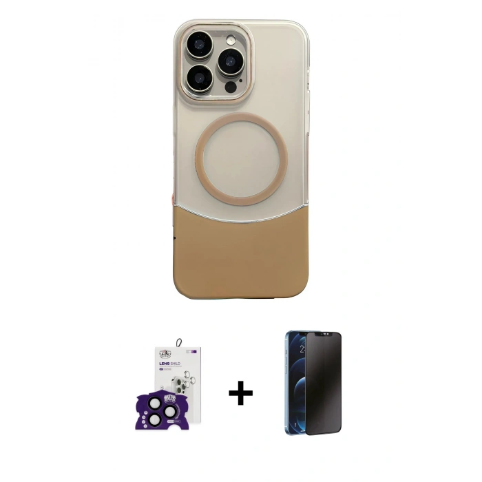 MARSİLYAN™- iPhone 16 Pro Max Kılıf Kozmos Form Özel Seri - Siyah 3D Antistatik Hayalet Cam Ekran Koruyucu + Bilvis Titan Kamera Lens - SH