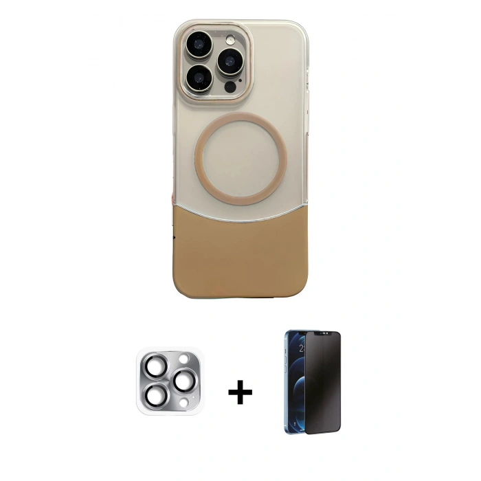 MARSİLYAN™- iPhone 16 Pro Max Kılıf Kozmos Form Özel Seri - Siyah 3D Antistatik Hayalet Cam Ekran Koruyucu + Pers Alüminyum Kamera Lens - GI