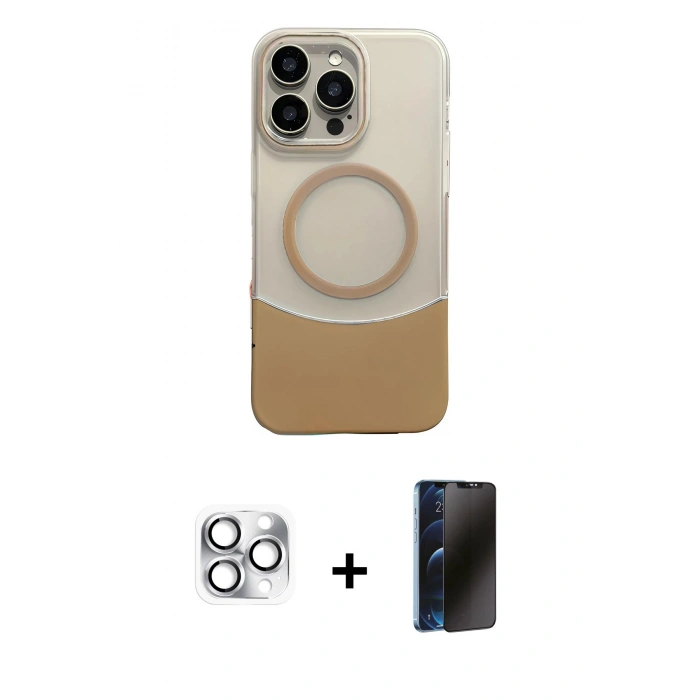 MARSİLYAN™- iPhone 16 Pro Max Kılıf Kozmos Form Özel Seri - Siyah 3D Antistatik Hayalet Cam Ekran Koruyucu + Pers Alüminyum Kamera Lens - GS