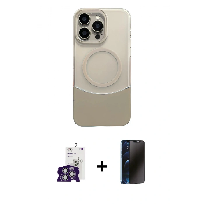 MARSİLYAN™- iPhone 16 Pro Max Kılıf Kozmos Form Özel Seri - Siyah 3D Antistatik Hayalet Cam Ekran Koruyucu + Bilvis Titan Kamera Lens - GS